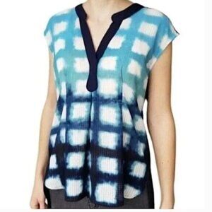 Anthropologie Postmark Split Neck Blouse M OB398626